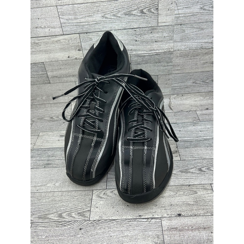 Dexter Perry II Men Bowling Shoes Black Silver B2477-1 Size 9D Athletic Lace Up
